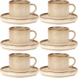 6 X Filiżanka 250 ML Serwis Kawowy Retro