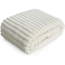 Koc pluszowy tłoczony piaskowy KFL-03