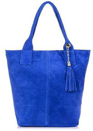 Shopperka chabrowa skórzana T49