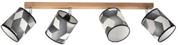 Lampa Sufitowa Espacio 4xE27 Max.25W Dąb Olejowany/Wielobarwna Tapeta