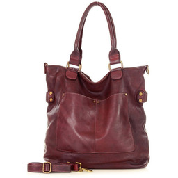 Torebka skórzana XL shopper vintage bag z kieszeniami