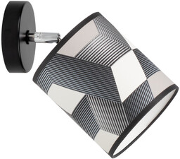 Espacio Kinkiet 1xE27 Max.25W Czarny Metal/Wielokolorowa Tapeta 56748104