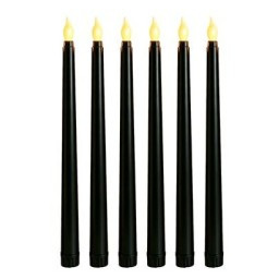 Świeczka LED stożek 28cm 2000K 2xAAA czarna -