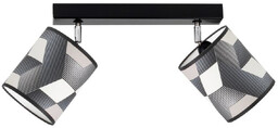 Lampa Sufitowa Espacio 2xE27 Max.25W Czarny Metal/Wielokolorowa Tapeta