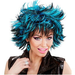 Czarno-niebieska peruka Steamy