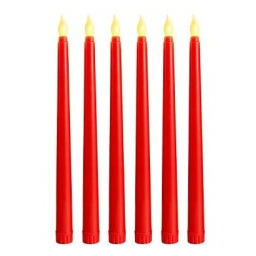 Świeczka LED stożek 28cm 2000K 2xAAA czerwona -