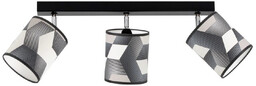 Lampa Sufitowa Espacio 3xE27 Max.25W Czarny Metal/Wielokolorowa Tapeta