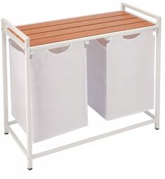 Kosz na pranie z półką, duży, stojący, 73x34x72