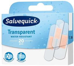 Salvequick Transparent, przezroczyste plastry z opatrunkiem, wodoodporne, 20