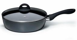 Patelnia diamentowa nieprzywierająca ze szklaną pokrywką DIAMANT 28