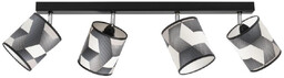 Lampa Sufitowa Espacio 4xE27 Max.25W Czarny Metal/Wielokolorowa Tapeta