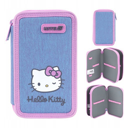 Piórnik szkolny dwuklapkowy dla dziewczynek organizer Hello Kitty