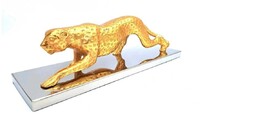 FIGURKA DEKORACYJNA złoty lampart o wyjątkowej fakturze