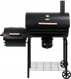 Grill Węglowy Ogrodowy Z Wędzarnią XXL Ruszt Stalowy
