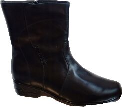 BnW czarne skórzane BOTKI o szerszym podbiciu, tęgość