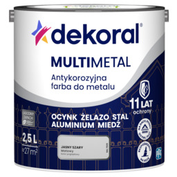 Farba antykorozyjna do metalu MULTIMETAL Jasny szary 2,5