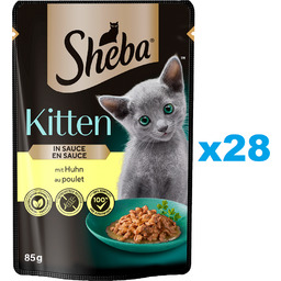 SHEBA Kitten 28x85g z kurczakiem w sosie