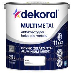Farba antykorozyjna do metalu MULTIMETAL Biały 2,5 l