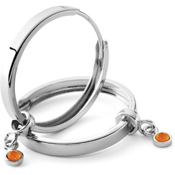 Kolczyki koła z zawieszkami - jadeit różowy, srebro