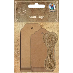 Ursus 40640001F Kraft Tags, zawieszki z papieru typu