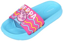 Niebiesko-różowe, lekkie, dziewczęce klapki Świnka Peppa