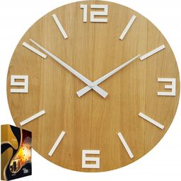 Zegar ścienny akrylowy dębowy drewniany arabic wood white
