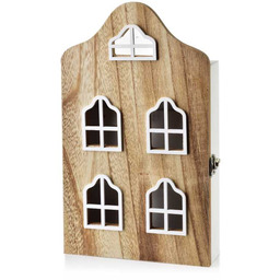 Drewniana skrzynka szafka na klucze biała drewniana 29,5x17,5