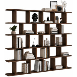 Edinos Premium Orzechowa ażurowa biblioteczka w stylu nowoczesnym
