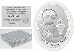 Srebrny Obrazek Jezus Chłopiec Grawer