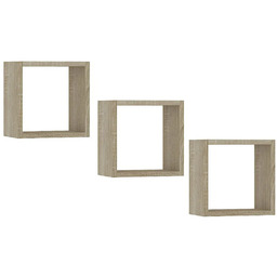 Edinos Zestaw 3 modułowych półek ściennych dąb sonoma