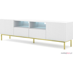 Szafka RTV RAVENNA DIAMOND 200 GOLD FRAME Biały