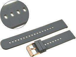 Pasek uniwersalny 18 mm silikonowy ciemnoszary, zapinka różowozłota