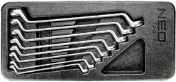 Klucze oczkowe odgięte 6-22 mm, zestaw 8 szt.,