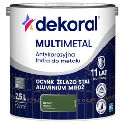 Farba antykorozyjna do metalu MULTIMETAL Zielony 2,5 l