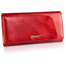 Czerwony duży portfel ze skóry naturalnej odetta