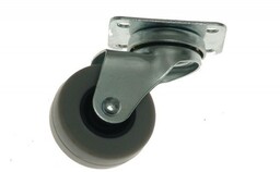 Kółko obrotowe 2502, 50 mm z płytką, nylon-szare
