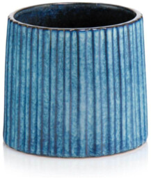 Niebieska osłonka na doniczkę ceramiczna 18 cm Polnix