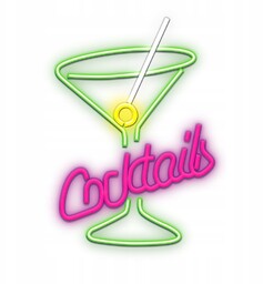 Neon Plexi Led Dekoracja Drink Cocktails Róż Zielony