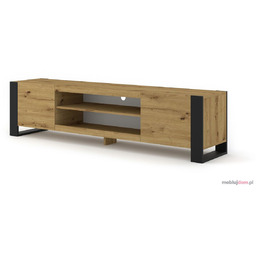 Szafka RTV LOFTINO 188 Dąb Artisan + Czarny