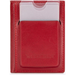 Skórzany portfel z etui na karty unisex czerwony