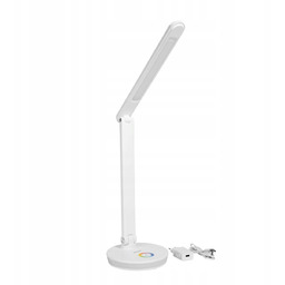 Lampka biurkowa Rgb 12W z portem ładowania biała
