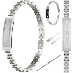 BRANSOLETA BRANSOLETKA SREBRNA SMARTBAND SREBRNY SMARTWATCH ZEGAREK DAMSKI