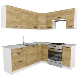 Elior Narożny zestaw mebli kuchennych dąb craft E1-F87