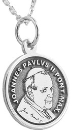 Medalik ze srebra z Świętym Janem Pawłem II,