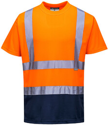 PORTWEST S378 T-SHIRT OSTRZEGAWCZY DWUKOLOROWY ; POMARAŃCZOWY/GRANATOWY