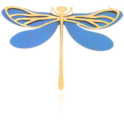 Srebrna pozłacana zawieszka / broszka ważka pr. 925