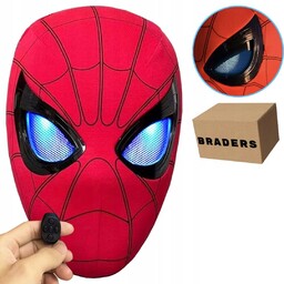Maska SpiderMan Ruchome Świecące Oczy LED Sterowanie Pierścieniem