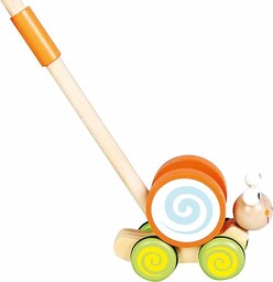 Bino World of Toys Ślimak przesuwny z drewna,