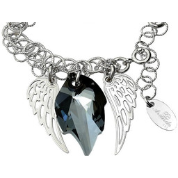 Kryształy Bransoletka Night Angel Wing Srebro