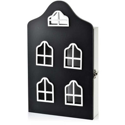 Drewniana skrzynka szafka na klucze czarna drewniana 29,5x17,5